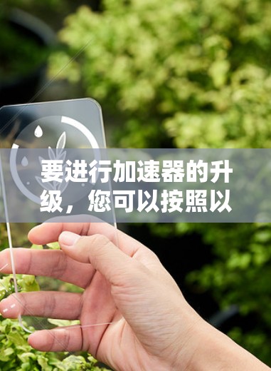 要进行加速器的升级,您可以按照以下步骤操作