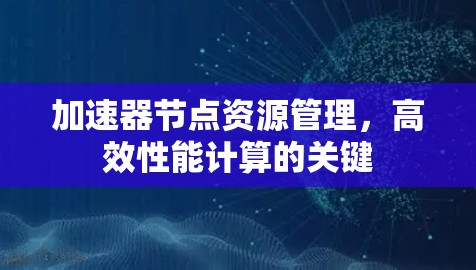 加速器节点资源管理，高效性能计算的关键