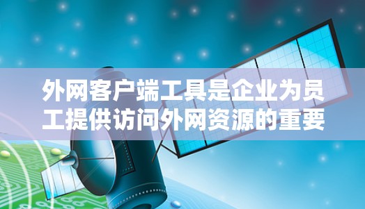 外网客户端工具是企业为员工提供访问外网资源的重要解决方案,确保安全性和便利性。以下是对这些工具的详细分析和总结 外网客户端工具是企业为员工提供访问外网资源的重要解决方案,确保安全性和便利性。以下是对这些工具的详细分析和总结
